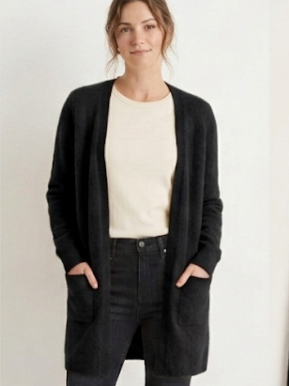 Magachoni Cashmere Long Cardigan Camel Tan Duster Sweater